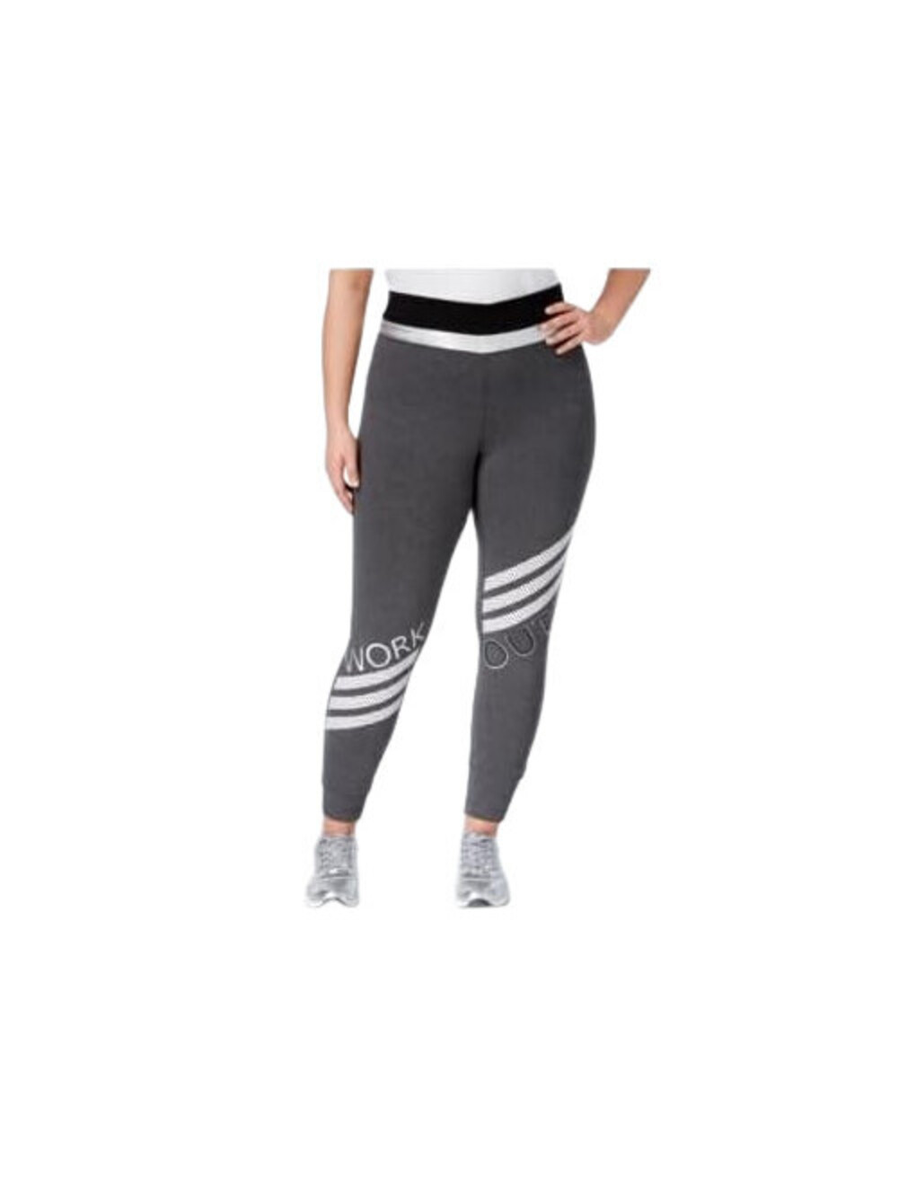 Material Girl Womens Plus Size Active Striped Leggings Size 2X